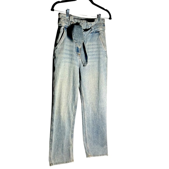 & Other Stories Cotton Belted Tie Paperbag Ankle Jeans Sz 2 - Picture 1 of 16